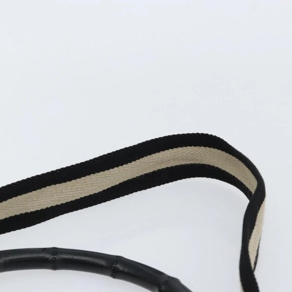 GUCCI GG Canvas Bamboo Shoulder Bag 2way Black Silver 001 4095 Auth ep11959 - Picture 10 of 16